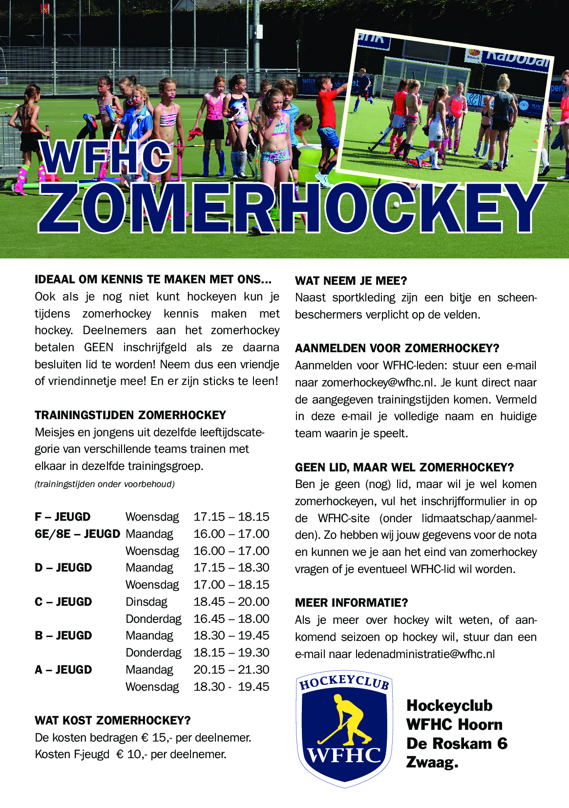 Zomer hockey bij  WFHC