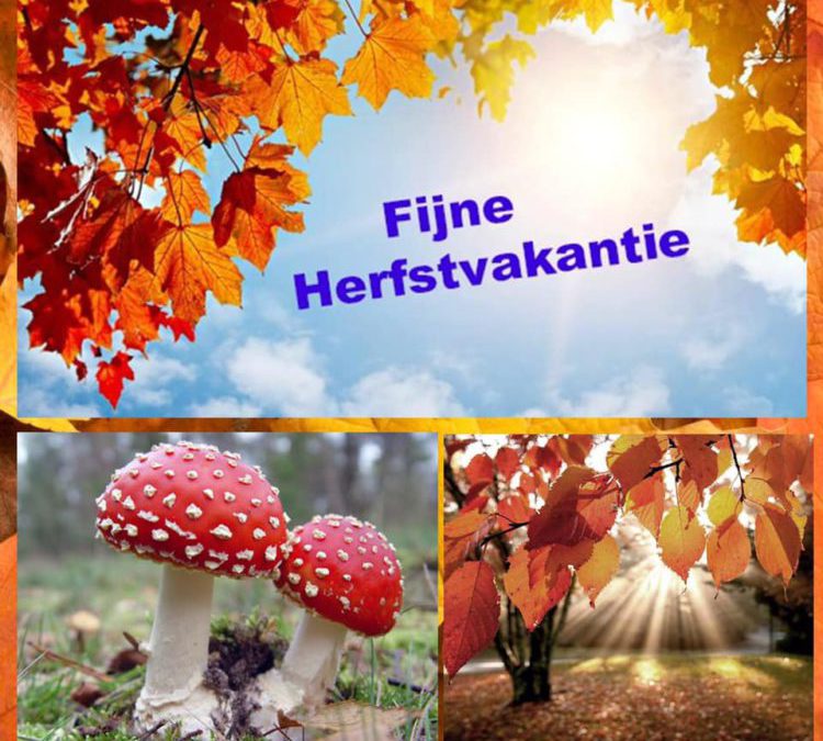 Herfstvakantie tot en met 18 oktober 2020